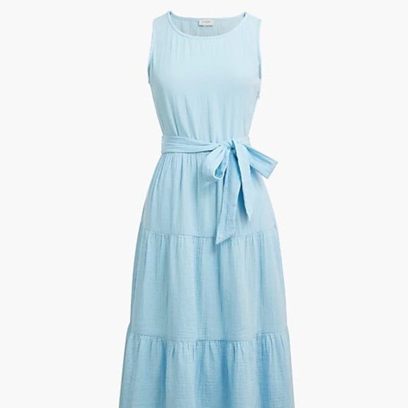 J.Crew Factory Belted Gauze Midi Dress - Picture 2 of 11